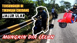 SADISS ‼️ VESPA TOURING SAWARNA JATUH BANGUN SEPERTI DI SIRKUIT, JALUR CIKIDANG BEST PART 2