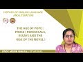 The Age of Pope : Prose ( Perodicals,Essays and The Rise Of the Novel )