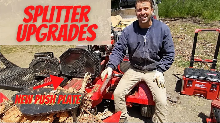#7  GIANT new push plate on Wolfe Ridge SHO box wedge! Making firewood W/ our 35 TON log splitter
