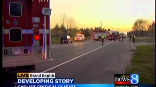 Car hits bicyclist; injuries critical