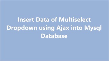 Insert Data Into Multiselect using Ajax | Ajax Response in Multiselect Dropdown | Multiselect