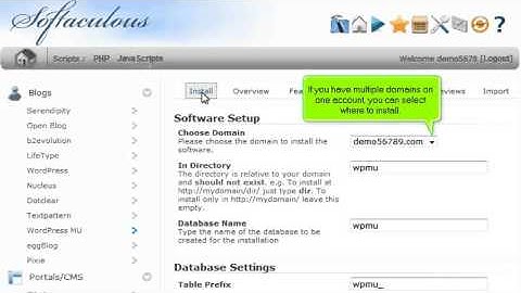 Softaculous - How to install WordPress MU from Softaculous