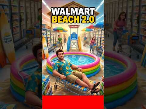 Indoor Walmart Beach Party Expands With Lifeguards #floridaman #funnyshorts #usa #walmart #shorts