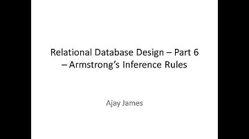 Relational Database Design - Part 6 - Armstrong