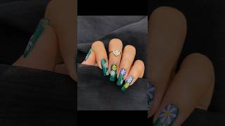 Easy flower Nail Art design using brush at home #nailart #nails #nails2023 #shorts #naildesign