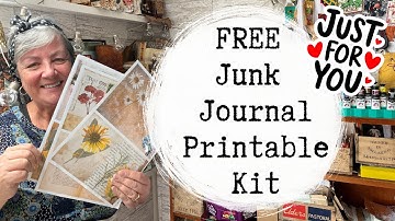 FREE Junk Journal Printable kit + How to back printables | Junk Journal Tutorial & Flip through