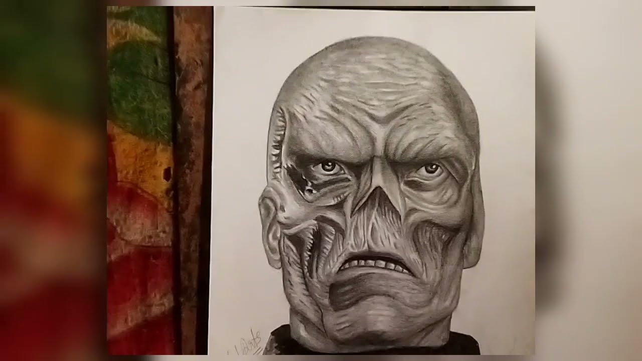 captain america villain red skull drawing // how to draw @artistankitjasmatiya 