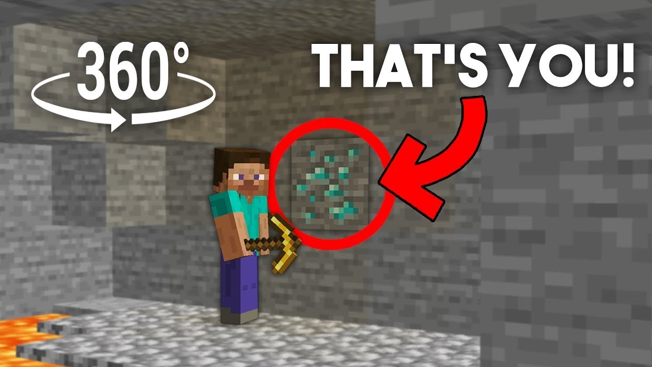 360 POV: You're a Diamond but Steve uses the Wrong Pickaxe... - YouTube