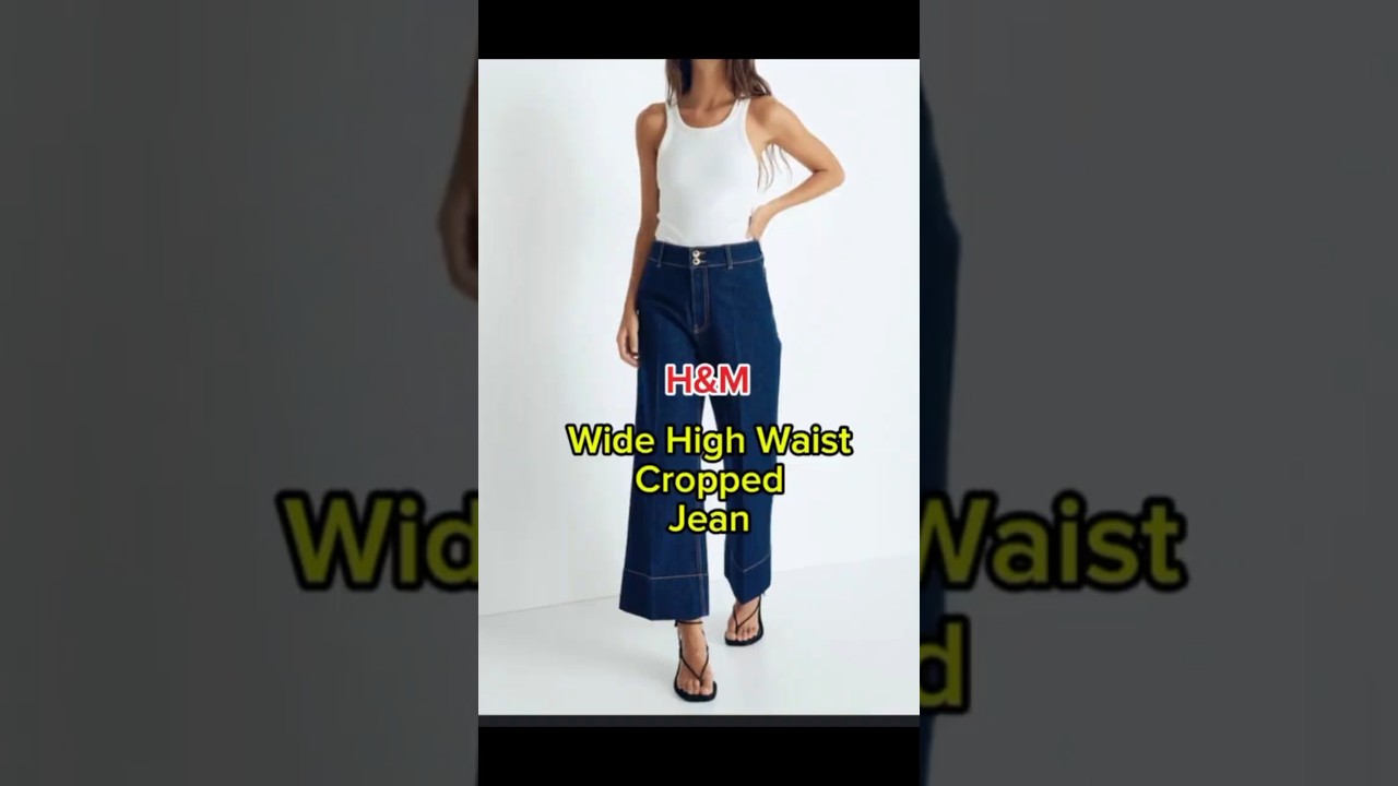 H&M wide high waist cropped jeans