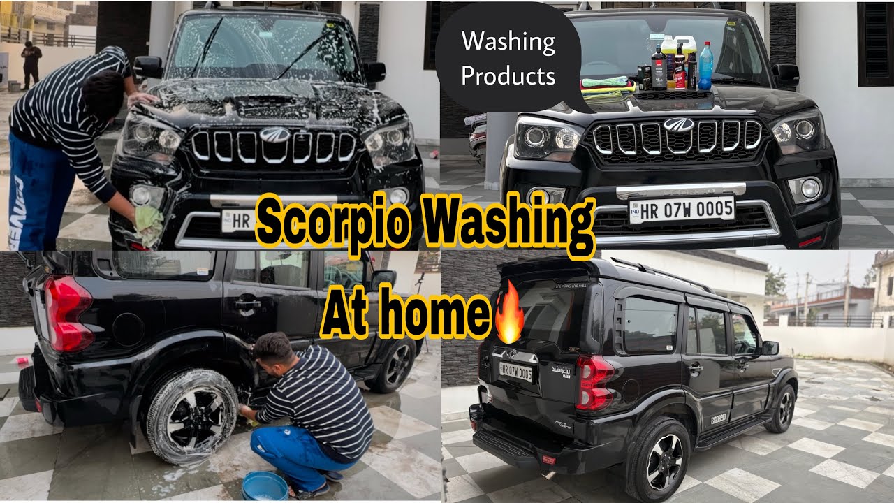 Black Scorpio Full Washing And Detailing at Home🔥Like a Pro || Black Scorpio Maintenance 