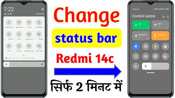 Redmi 14c status bar change setting | redmi 14c main notification panel change kaise kare
