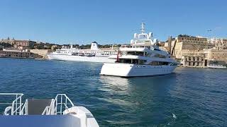Valletta Ferry nearly crashes into famous Silver Angel belonging to Adrei Sator from Tenet