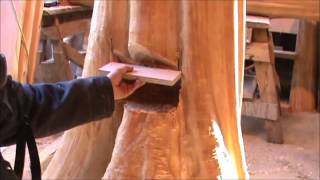 How to Build Log Stairs ~ Laying out the Stump Mortise ~ Part 4