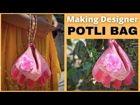 Stylish Potli Bag making at Home (Batua Bag) | Complete Cutting ...