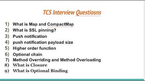 TCS Interview Questions and Answer in swift 5.3
