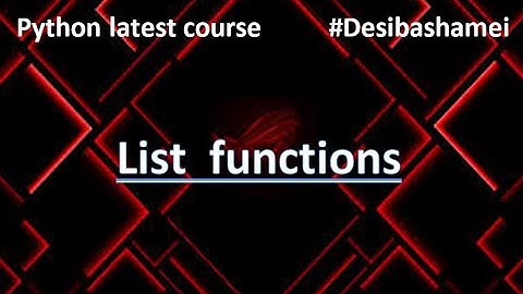 List functions Explained | Python Tutorials For Absolute Beginners In Hindi.