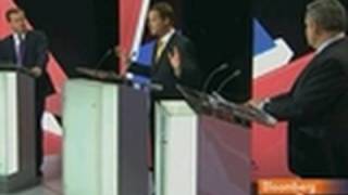 U.K.'s Brown, Cameron, Clegg Face Off in Second Debate