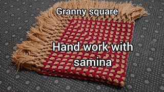Crochet granny square table mat tutorial ❤️ crochet pattern for beginners @HandworkWithSamina339 