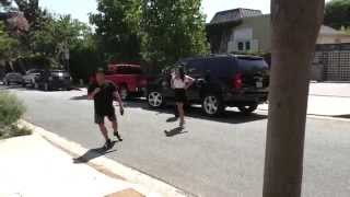 Jenelle Evans arrives to a friends house in West Hollywood