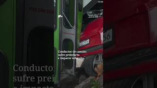 Conductor de camión sufre preinfarto e impacta 8 vehículos