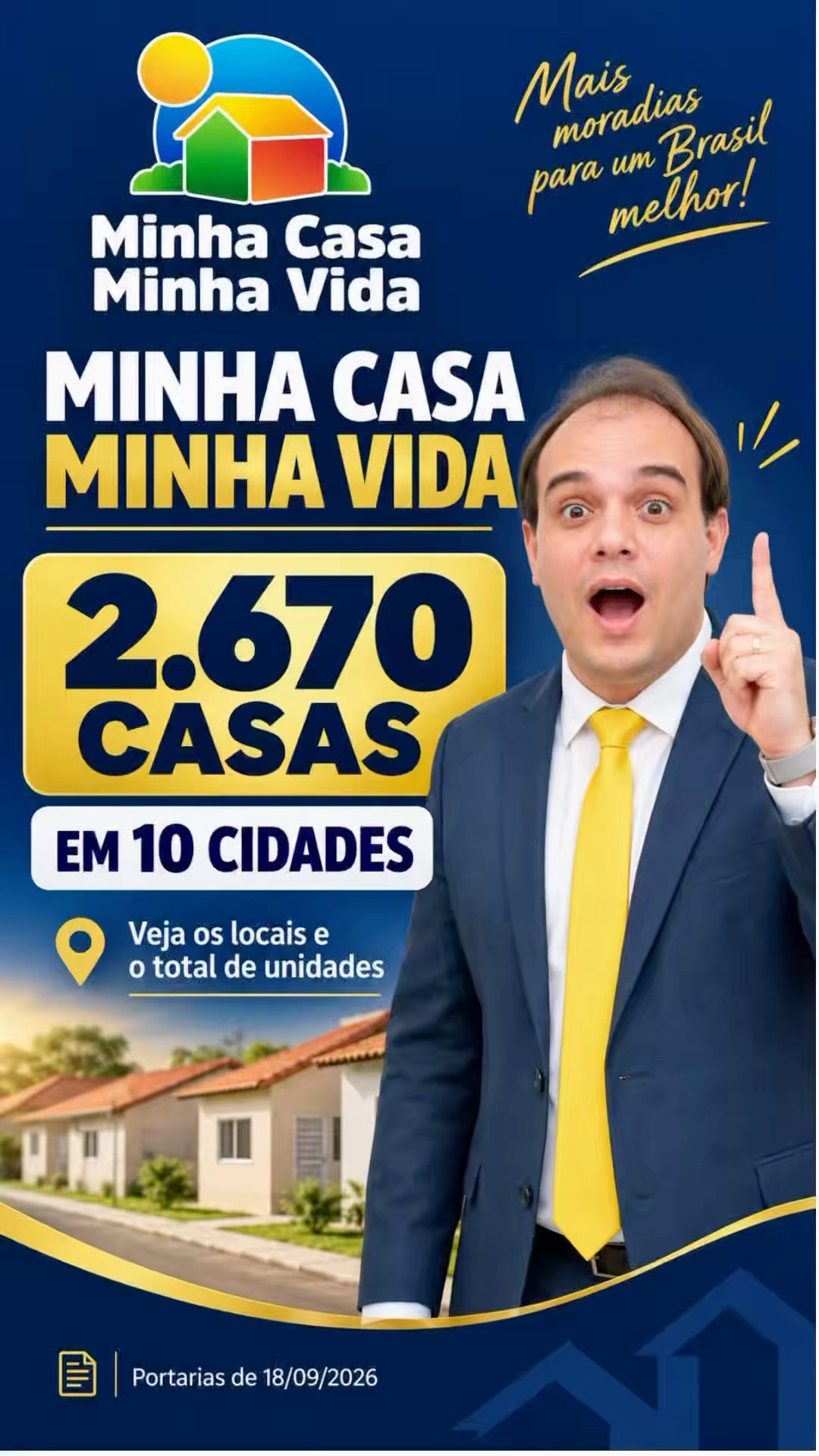 Minha Casa Minha Vida 2026: 2.670 novas casas em 10 cidades! Sua cidade está na lista?