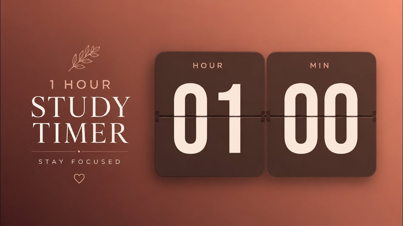 1 Hour Study Timer ☕️ Minimal Aesthetic Countdown - YouTube