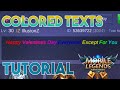 How to do COLORED TEXTS | Mobile Legends Tutorial #1