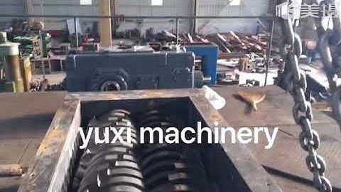 Double shaft/axis industrial shredding machine test video