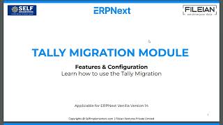 21.2 How to Migrate from Tally to ERPNext | Fileian | Implement at a Low Cost Only