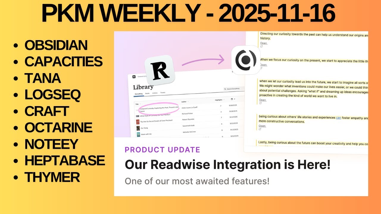 Еженедельное обновление PKM (Управление персональными знаниями) — 16 ноября 2025 г.