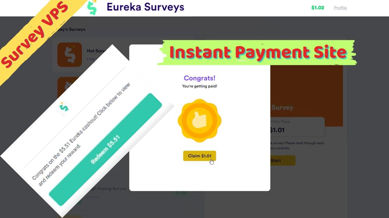 Instant Payment Site Eureka Survey Review ! New Survey Site 2023 YouTube