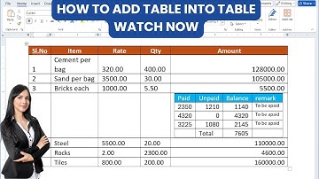 How to Insert Table into Table in MS Word