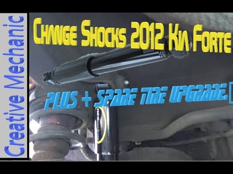 Change rear shocks 2012 Kia Forte + spare tire upgrade