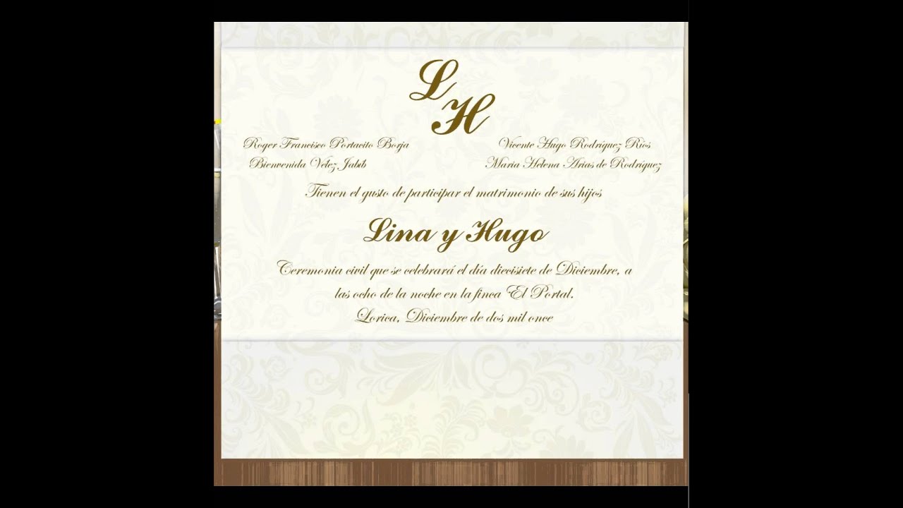 tarjeta matrimonio participacion gracias gracias YouTube