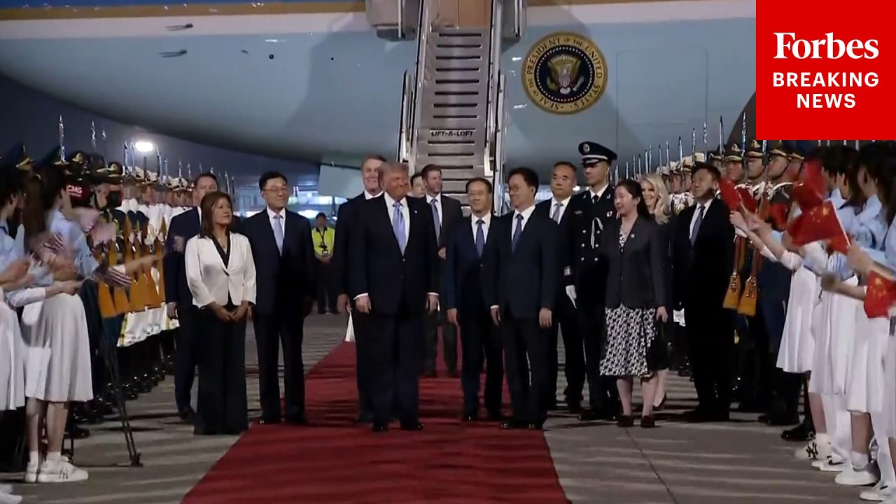 ⁣BREAKING NEWS: President Trump Lands In Beijing, China, Where Arrival Ceremony Is Held For Him