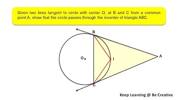 Geometry | Incenter | Tangent | Circle | Cyclicity | Circle Theorems | Mathematical Olympiads