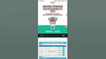 AP SET 2020 Official Key | APSET 2020 Provisional Answer key Released 20th December 2020 All Papers