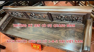 Trường kỷ gụ ta đục sen cò hai mặt Vân như trắc kích thước siêu to  .Hotline:0978 404 214