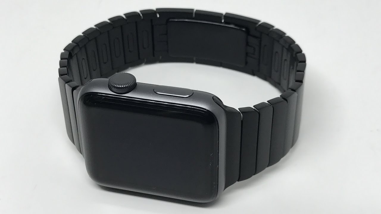 Apple watch strap space black stainless steel link bracelet 42mm -  Accessories - 1750078443