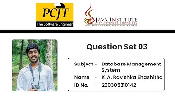 Question Set 03 | How to create a relationship between tables in a database.