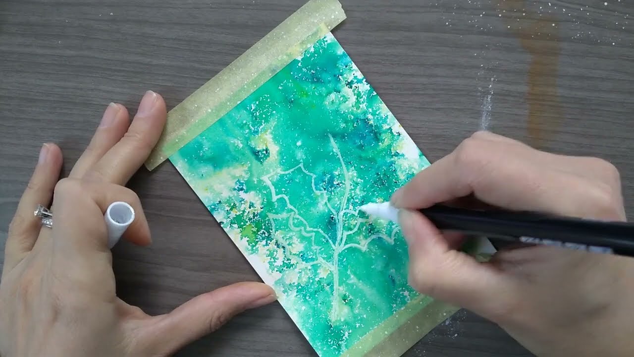 Cartes de Noël avec demo de la technique Brusho - a faire soi-meme -HYPER SIMPLE- Version Française