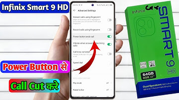infinix smart 9 hd 5g power button end call setting kaise on kare | how to set power button end call