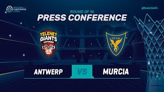 Telenet Giants Antwerp v UCAM Murcia - Press Conf. - Basketball Champions League 2018