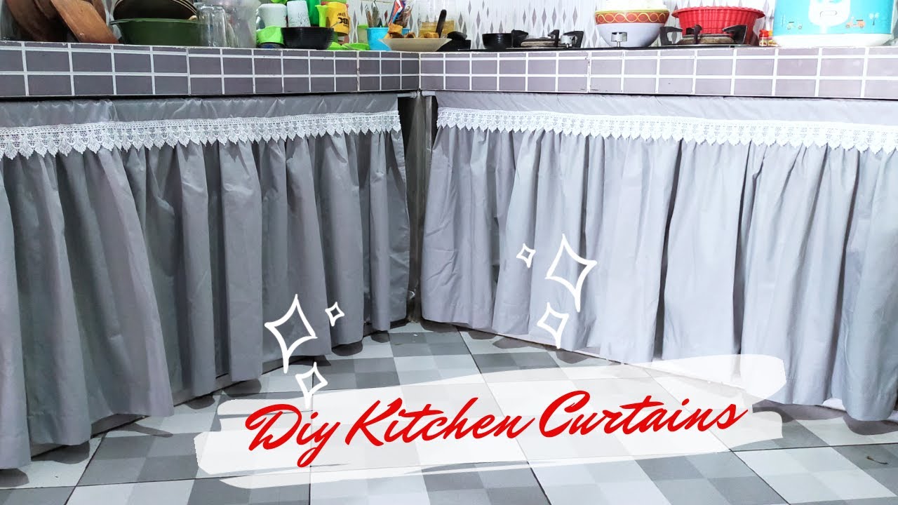 How To Make Kitchen Curtains Cara Membuat Gorden Kolong Dapur Gordendapur Youtube