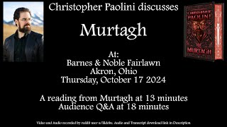 Christopher Paolini's Presentation of Murtagh, special edition, and Q&A in Akron, Ohio