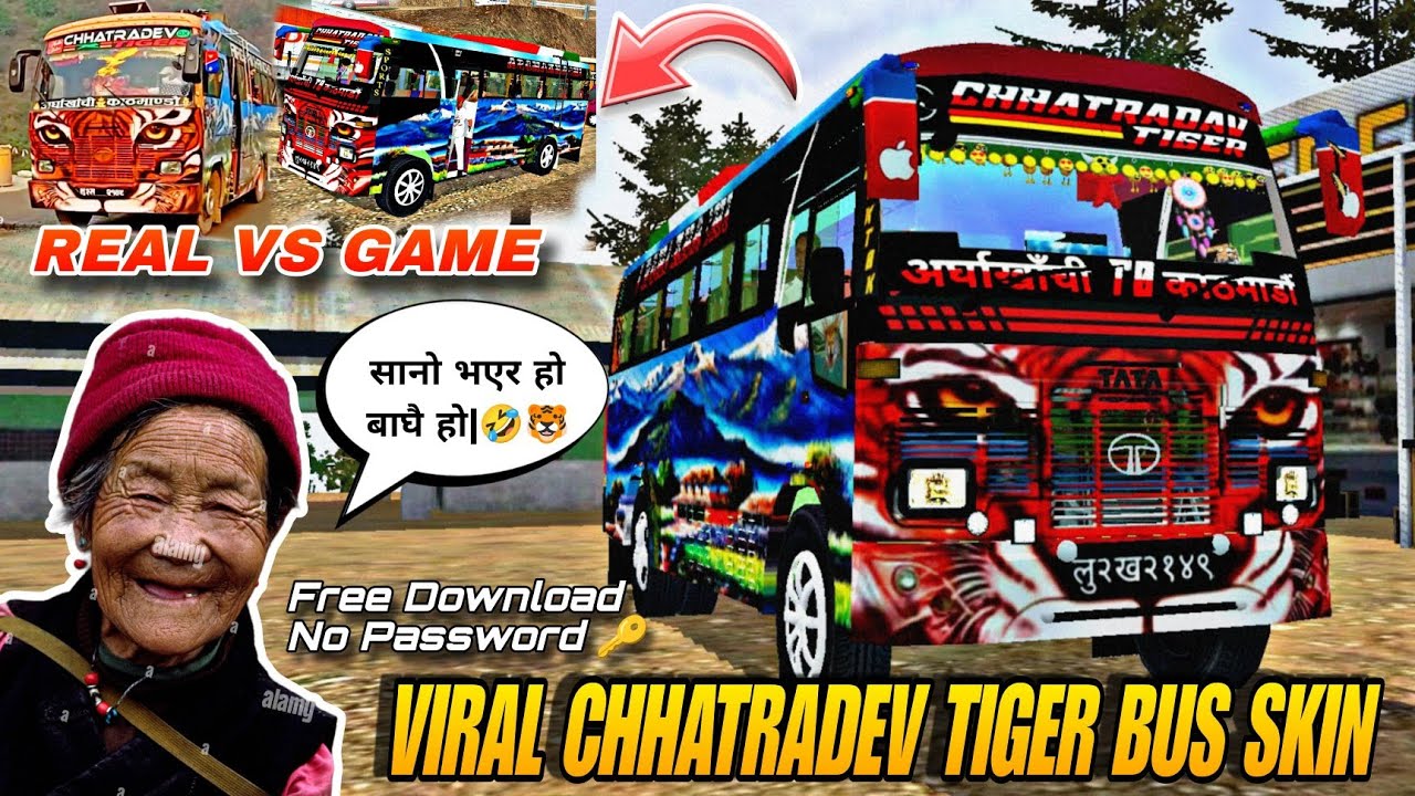 छत्रदेव टाईगर Viral Nepali Deluxe Bus Skin Free Download No Password #arisugaming#tigerbusskinfree