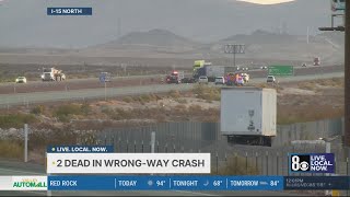 2 dead in wrong-way crash involving semi tractor trailer on freeway near Las Vegas Speedway