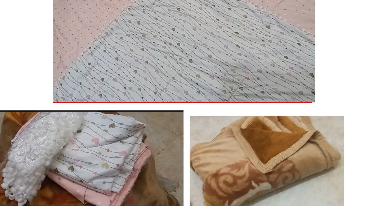 خياطة غطاء سرير رائع وخفيف بإستعمال بطانية مستعملة😍