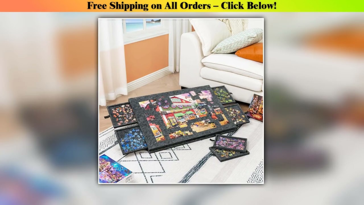 Tilting Puzzle Board with 2-in-1 Designed Stand & Cover for Adults, Portable Jigsaw Puzzle Table