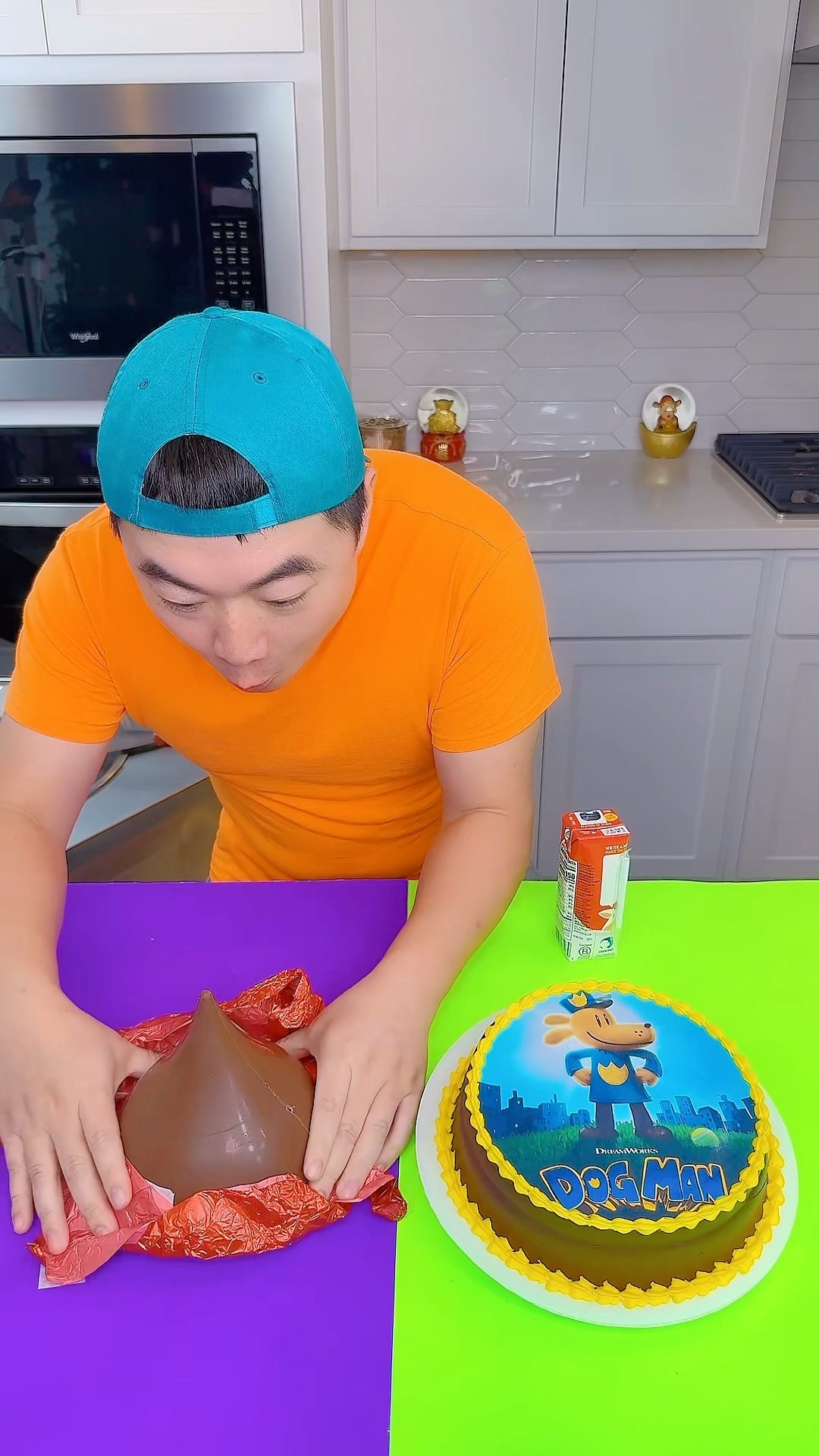 Dog Man cake vs chocolate ? ice cream challenge!? #funny by Ethan Funny Family